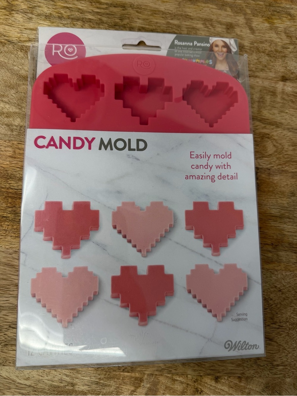 Wilton Silicone Nerdy Nummies Pink Pixel Heart Candy Mold Rosanna Pansino